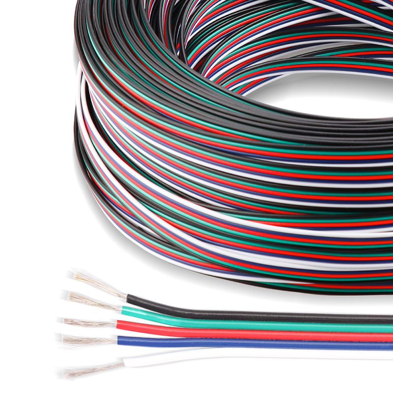 20/22AWG 5Pin Power Wire Cable 1m For RGBW Color Changing LED Strip Lights 20/22AWG 5Pin Power Wire Cable 1m For RGBW Color Changing LED Strip Lights